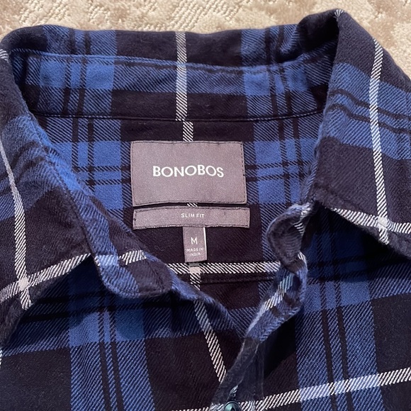 Bonobos cotton flannel button down Medium, Slim - Picture 4 of 5